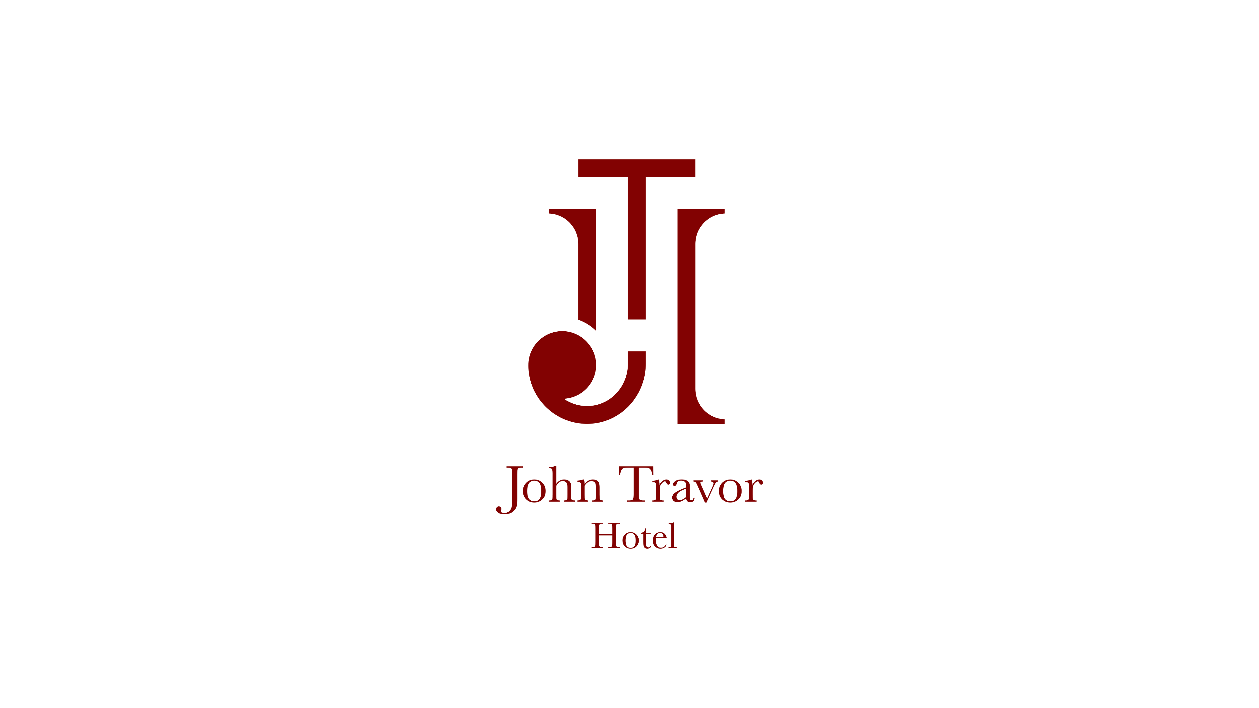 Logo bordeaux di John Travor Hotel realizzato da SEBA! grafico di Gravellona Toce nel VCO