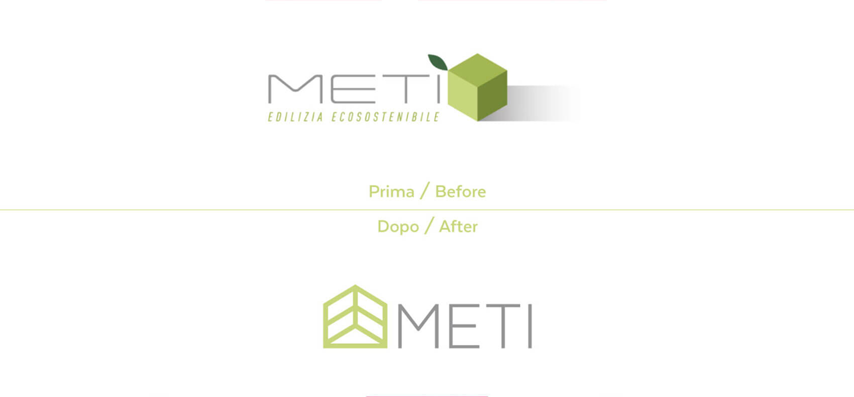 Logo e brand identity di Meti realizzato da SEBA! grafico di Gravellona Toce nel VCO del restyling prima e dopo