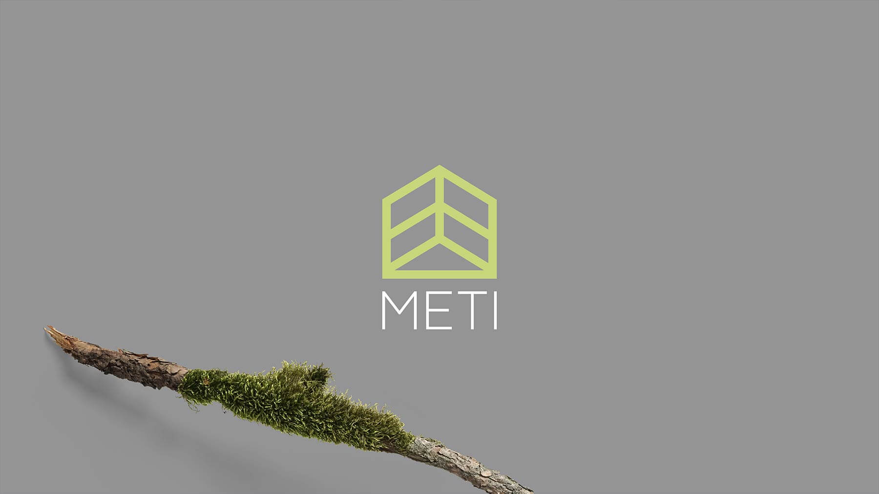 Logo e brand identity di Meti realizzato da SEBA! grafico di Gravellona Toce nel VCO della versione verde e bianca su grigio