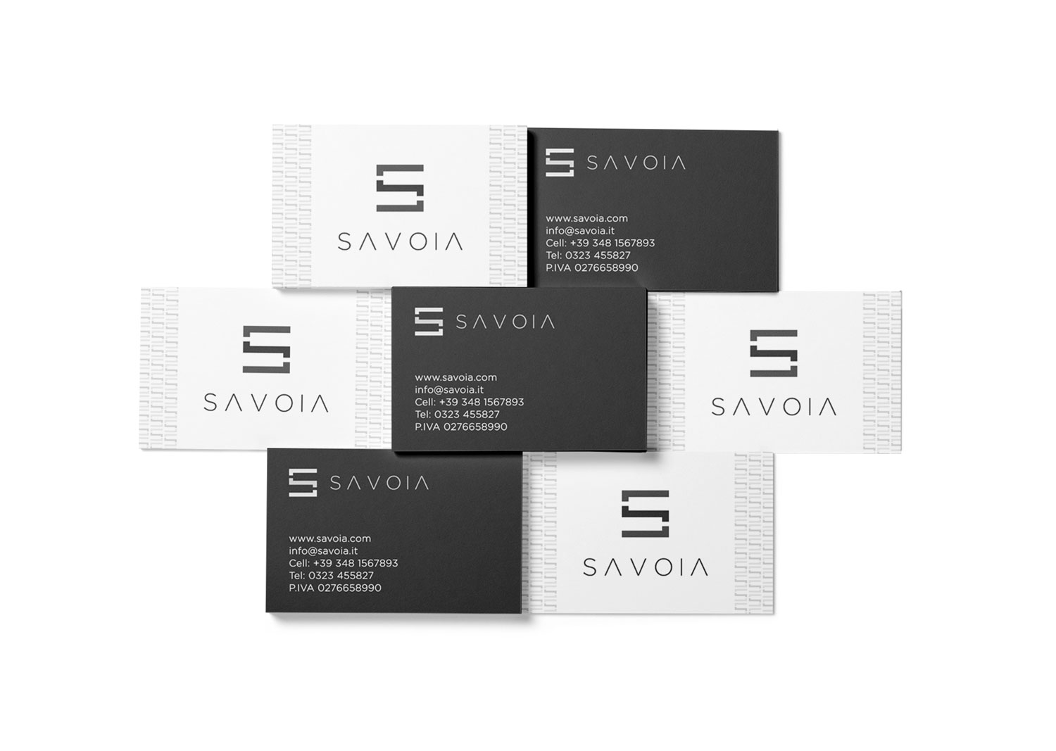 Logo e brand identity di Savoia realizzato da SEBA! grafico di Gravellona Toce nel VCO di nove biglietti da visita