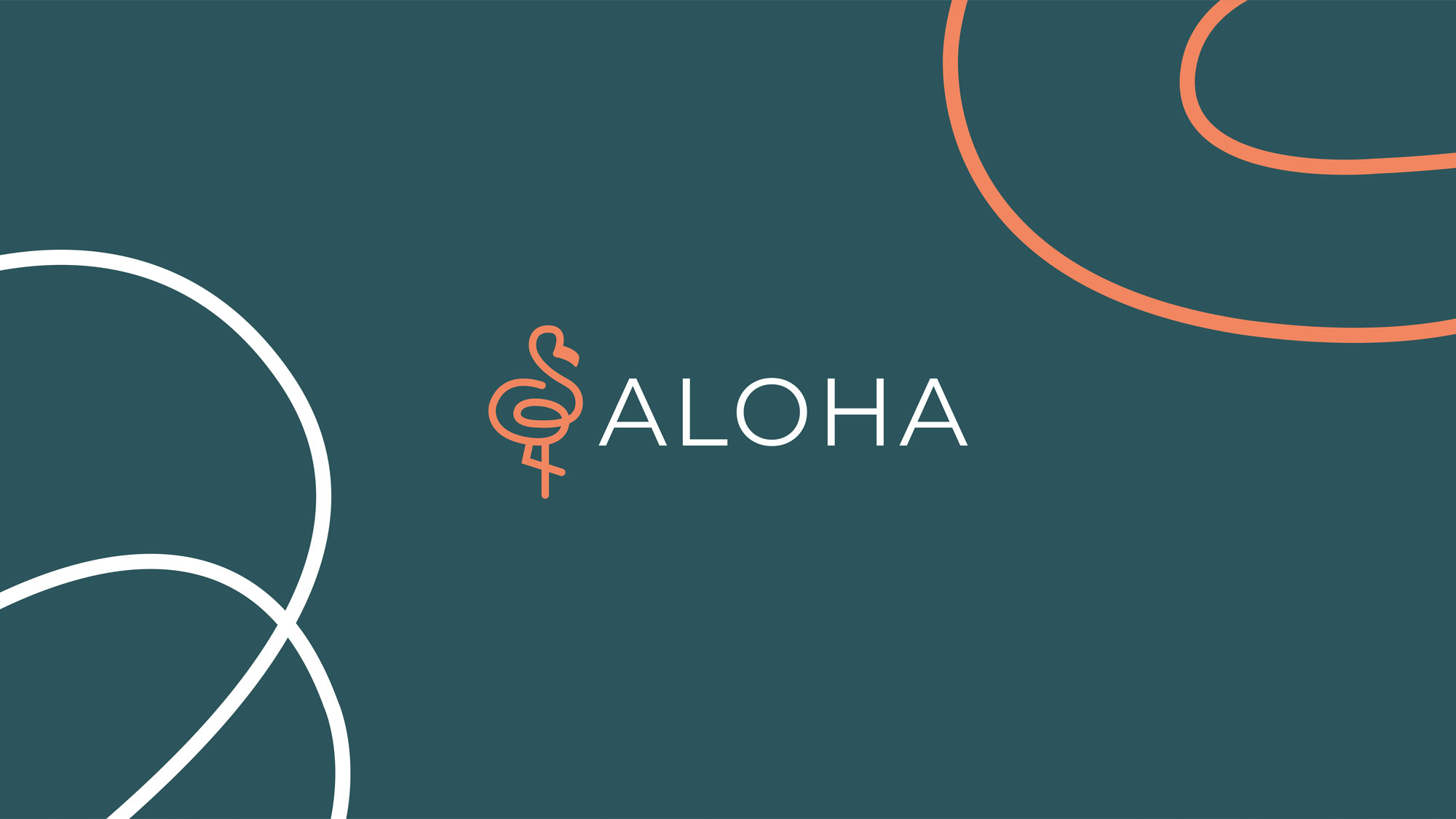 Logo e brand identity di Aloha realizzato da SEBA! grafico di Gravellona Toce nel VCO della versione di logo arancione e bianca su sfondo blu