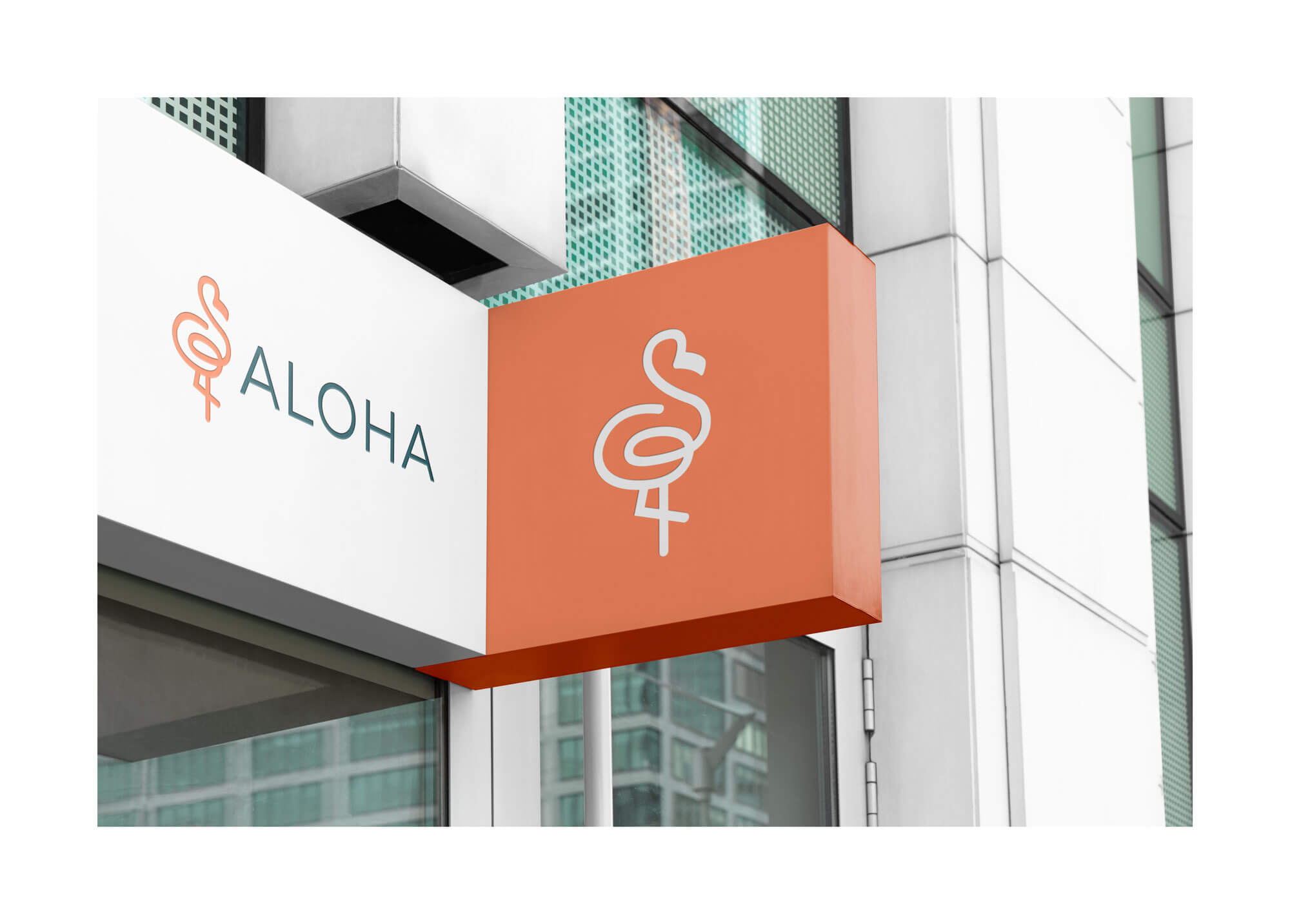 Logo e brand identity di Aloha realizzato da SEBA! grafico di Gravellona Toce nel VCO dell'insegna dello studio